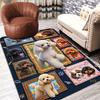 Poodle Portrait Compilation Pattern Rug Floor Mat for Living Room or Bedroom Soft and Comfortable Carpet a Gift for Birthday and Holiday.
