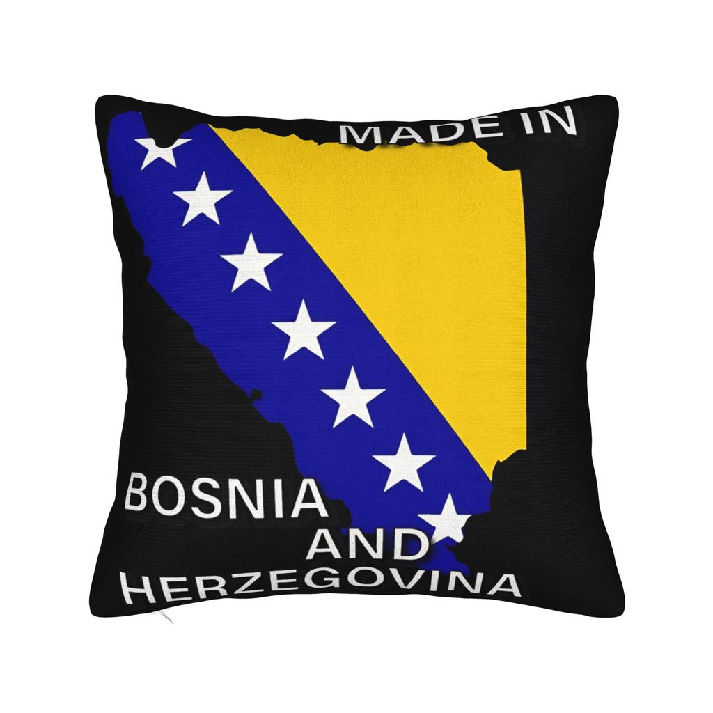 Decorative Pillowcase Bosnia and Herzegovina Flag Merchandise Home Throw Pillow Case Cover Zippered Multi-Size