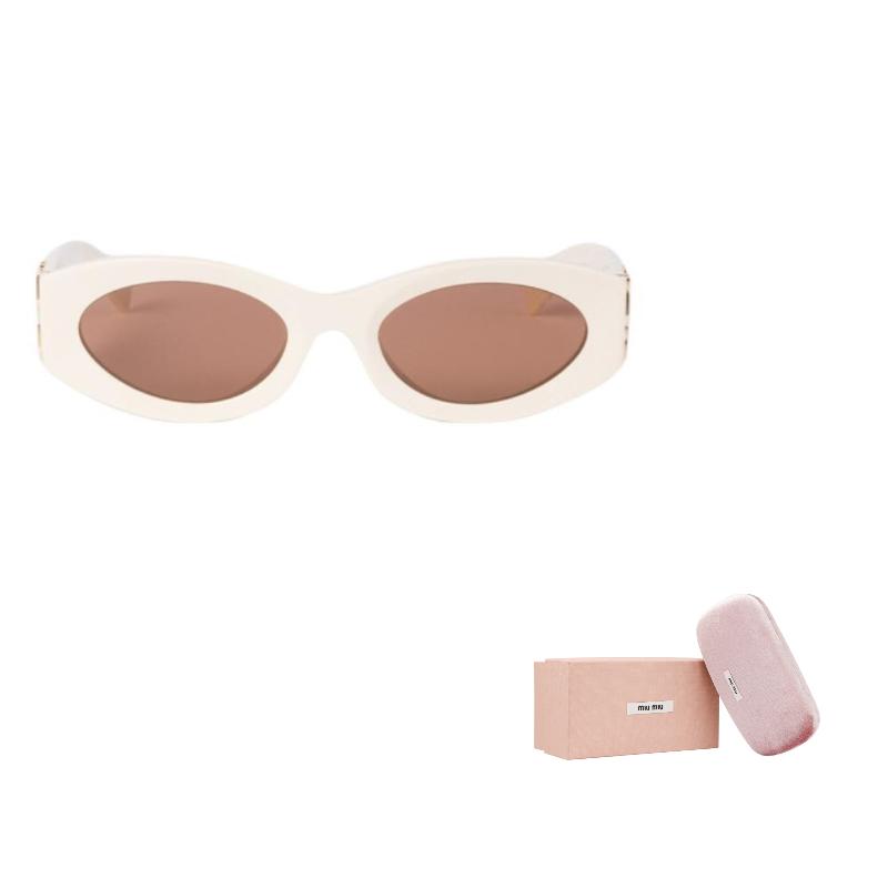 MIU MIU Simple Modern Fashion Oval Sunglasses Women Sunglasses Milk-White SMU11W_E21D_FE90Q_C_054