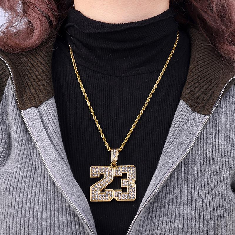 No. 23 Hip-Hop Pendant Necklace - Versatile Men's Sweater Jewelry