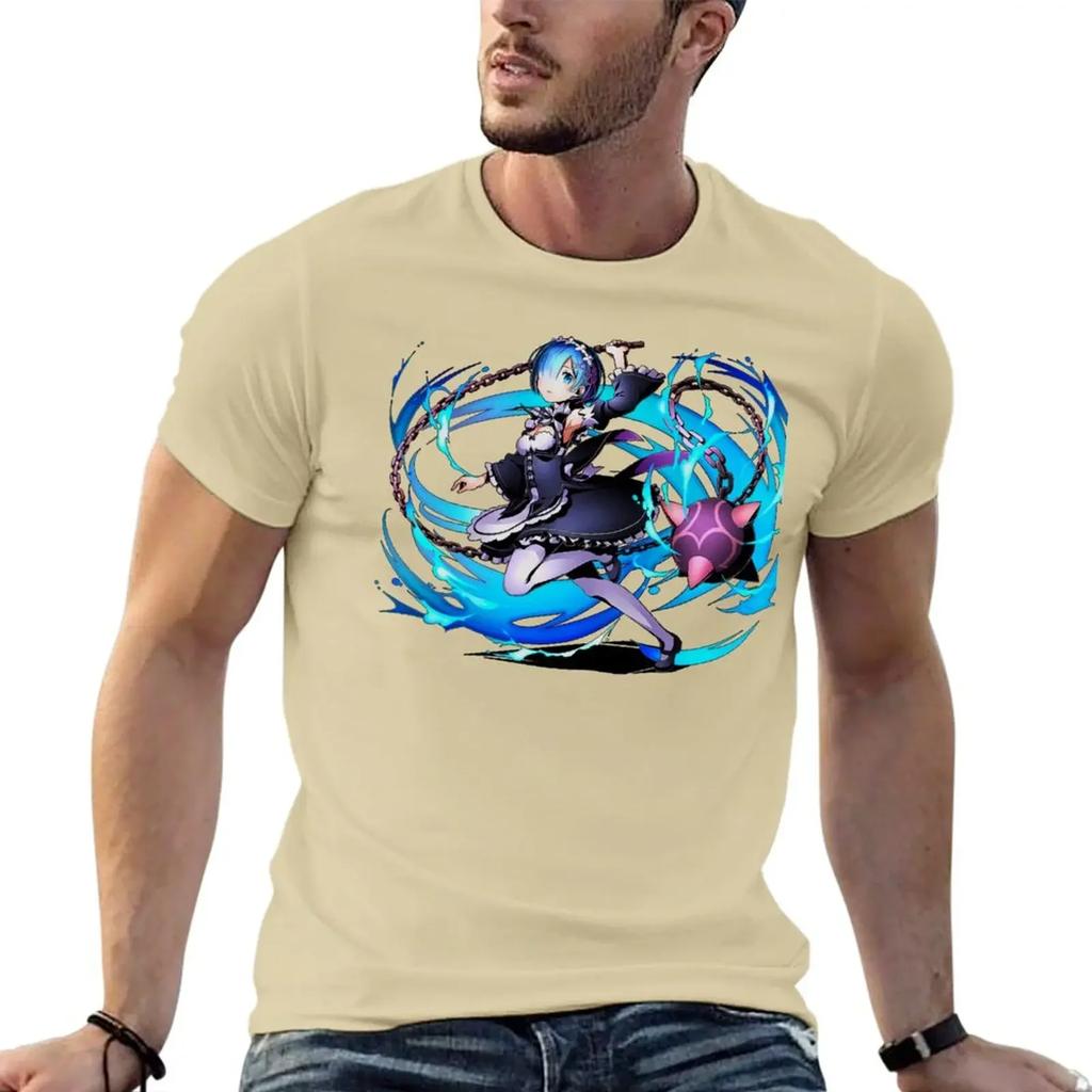 Funnys Customs Design Your Own Unisexs Graphic T-Shirts Anime Rezero | Rem | Anime Girl T-Shirt Unisex Clothing Harajuku Oversized