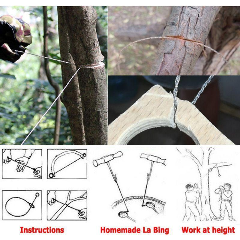 Outdoor Hand Rope Saw Mini Pocket Saw Camping Survival Wire Saw Portable Stainless Steel Wire Saw Camping Parts