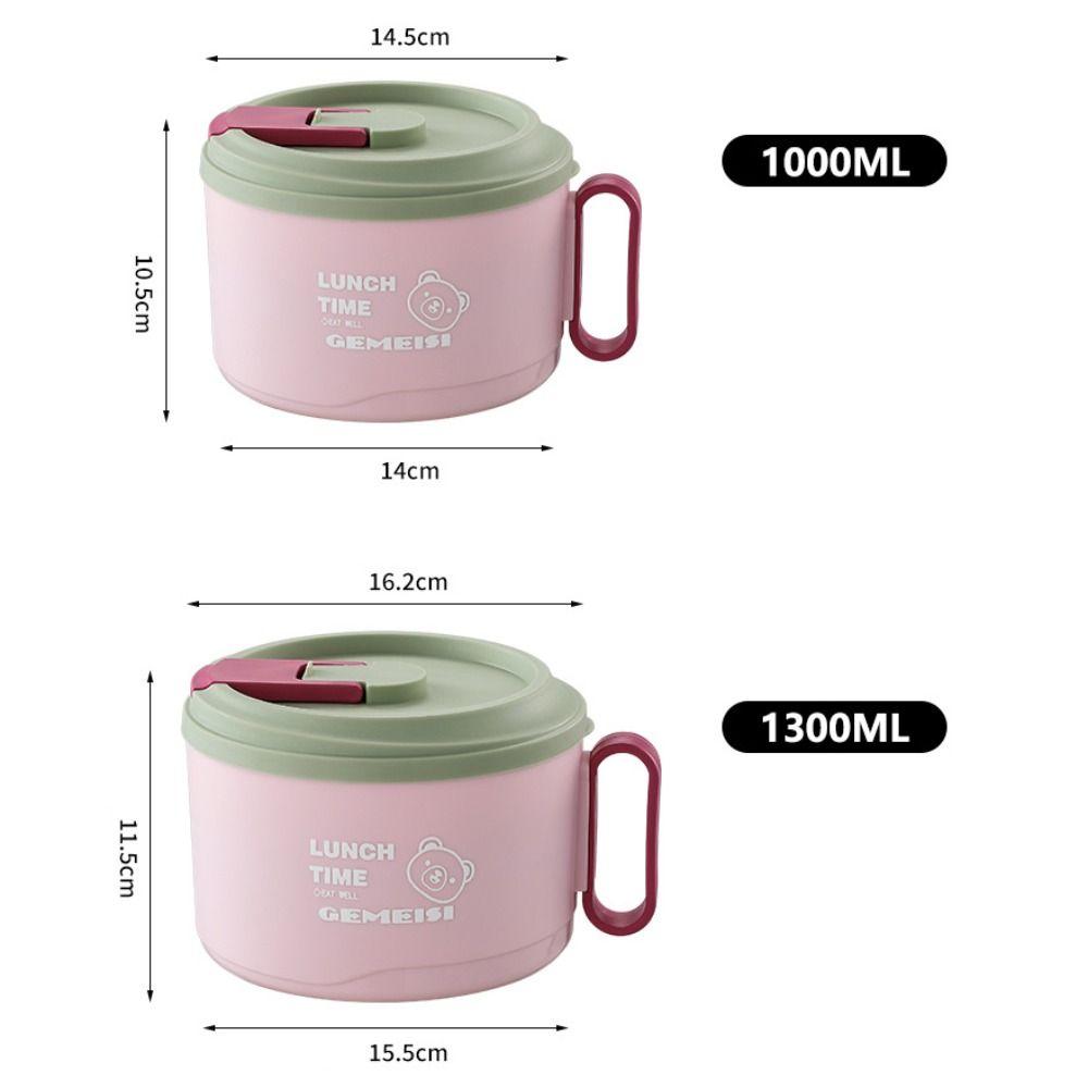 1300ML Leakproof Instant Noodle Bowl 304 Stainless Steel Udon Soup Bowl For Students, Office
