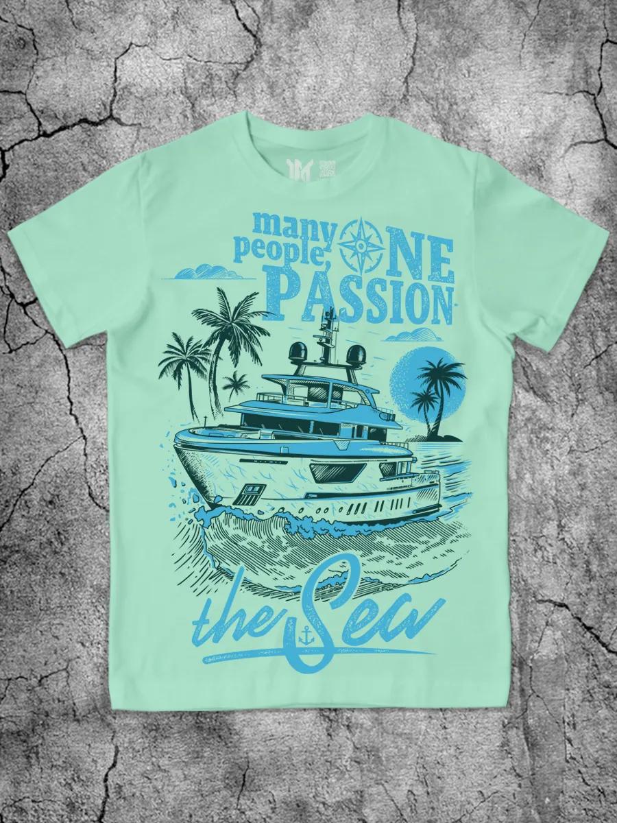 Men s T-shirt with yacht Print XL