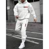 Mens Hooded Oversized Cotton Blend Sweatshirt Set Long Sleeve Top Pants Casual Sportwear