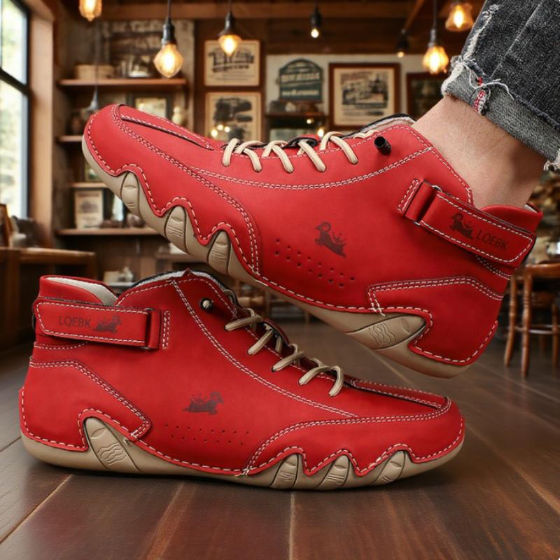 Modieuze Heren High Top Schoenen Suede Materiaal Creatief Vetersysteem Schoenen voor Casual Gelegenheden Gescheurde Jeans Val op in Stijl