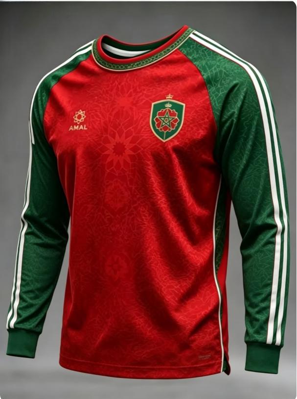 2026 Moroccan Men's Fashion Sports Long Sleeve Gradient Printed Moisture Absorbing Breathable Daily Street Fashion Versatile