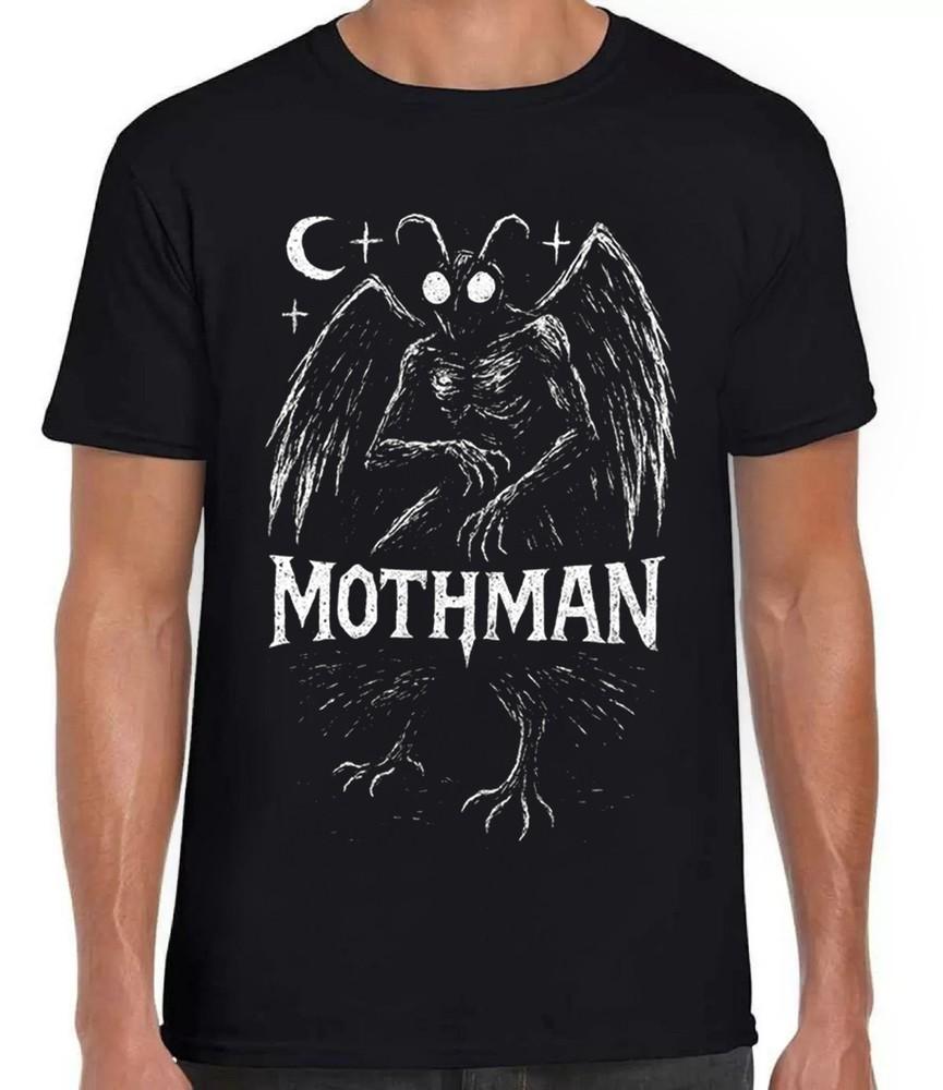 Mothman Cryptid Weird Strange Unusual Cryptozoology Gift Tee Black T Shirt 459