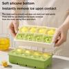 Square Silicone Ice Cube Tray with Lid 6-Cavity Easy Release Ice Cube Mold Stackable BPA-free Ice Cube Maker Dishwasher Safe Home Bar Essential