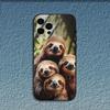 Animal Cute Sloth Phone Case For iPhone 16,15,14,13,12,11,Pro,X,XS,Max,XR,Plus,Mini Soft Black Cover