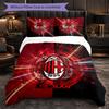 AC Milan Pattern 3 Pieces Bedding Set Soft Microfiber Duvet Cover with Pillow Cases for Bedroom