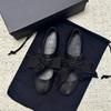 Leather Retro Niche Removable Bow Strap Two Wear Flat Ballet Shoes Women's Spring and Autumn Mary Jane Single Shoes