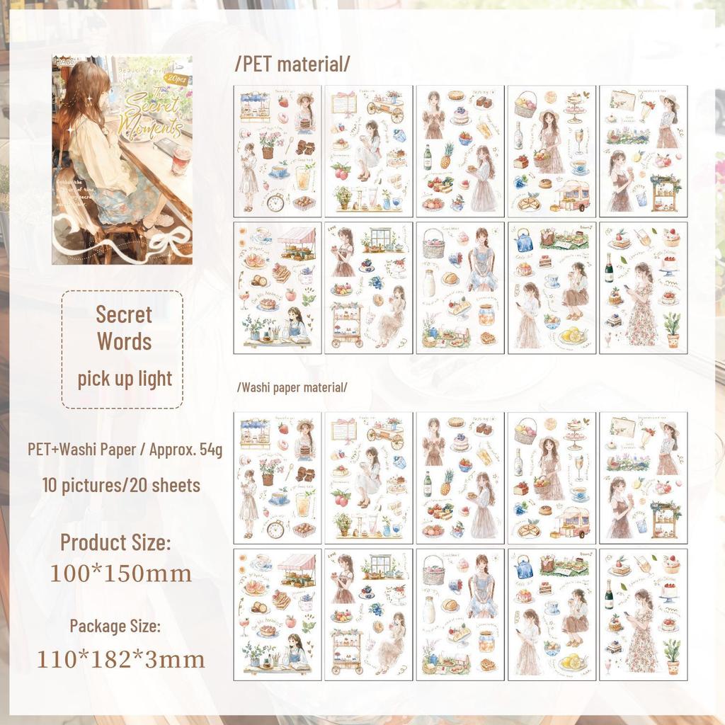 Eternal Secret Language Collection: PET Diary Stickers, Korean Style DIY Journal Embellishments