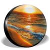 1 X New Car Pu Leather Spare Tire Cover Beach Sunrise Sunset Scenery For Suzuki Jeep Toyota Land Cruiser Prado Wheel Protector