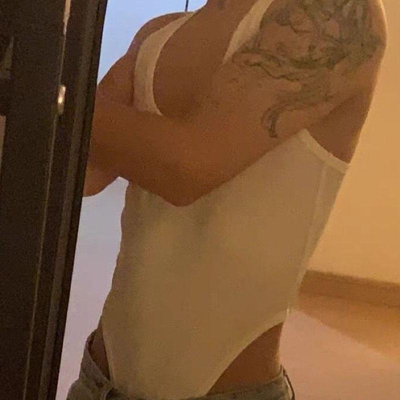 Pohodlný potisk Pánské domácí oblečení Nový kulatý výstřih Slim Ležérní tílka Korejský styl Osobnost Pohyb Spodní košile