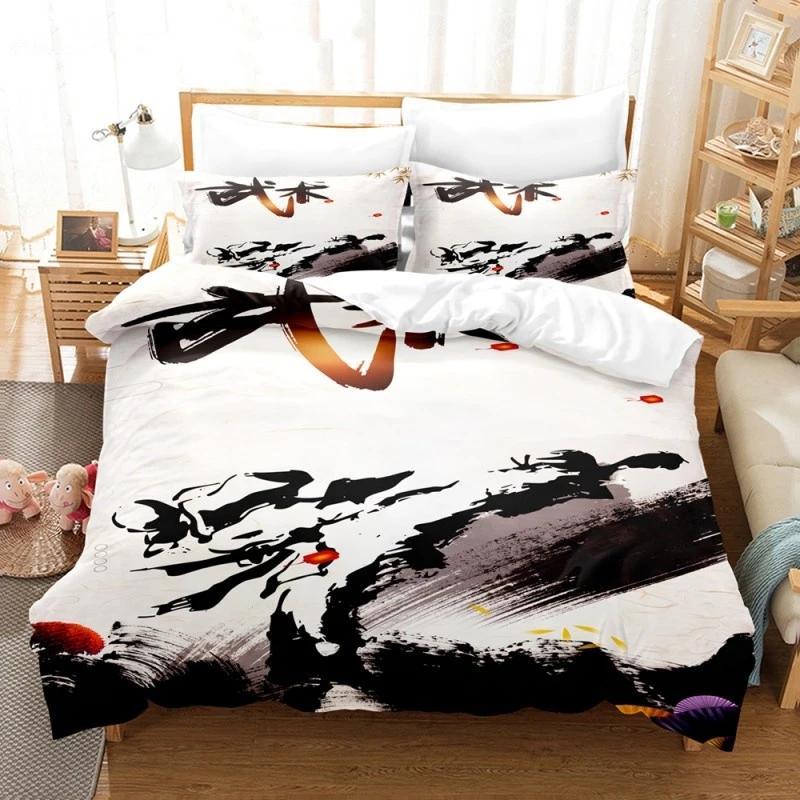 Comforter Luxury Kungfu Design Yin And Yang Bedding Set Chinese Martial Art Boys Full King Size Sports Comforter Set