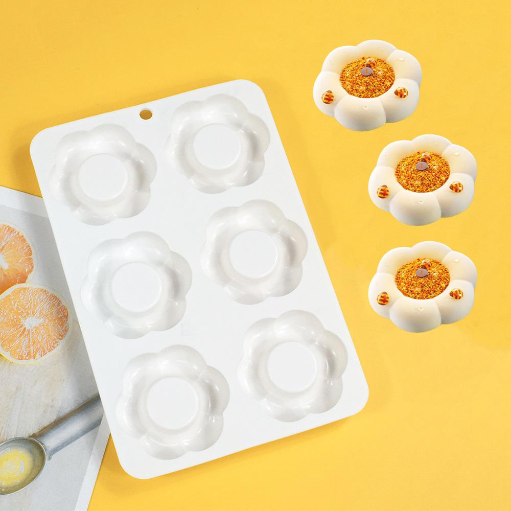 6 Cell Mini Donut Silicone Mold Bonsai Flower Baking Pan Baking Pastry Chocolate Cake Dessert Tool Bagels Muffins Donut Maker