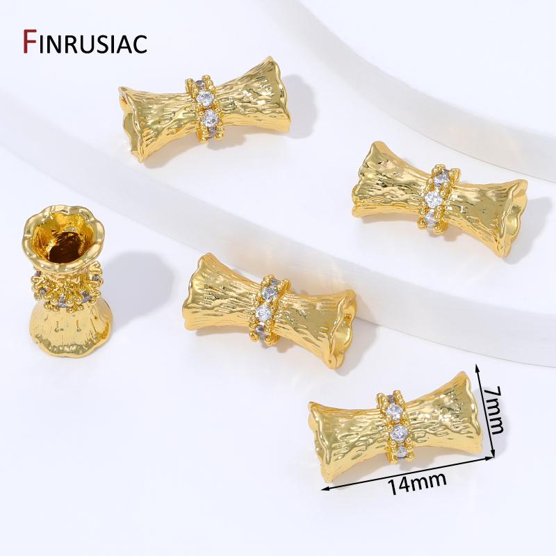 

18K Gold Plated Brass Irregular Curved Tube Spacer Beads,Separator For Beads,DIY Handmade Bracelet Necklace Making accessories 2 pieces