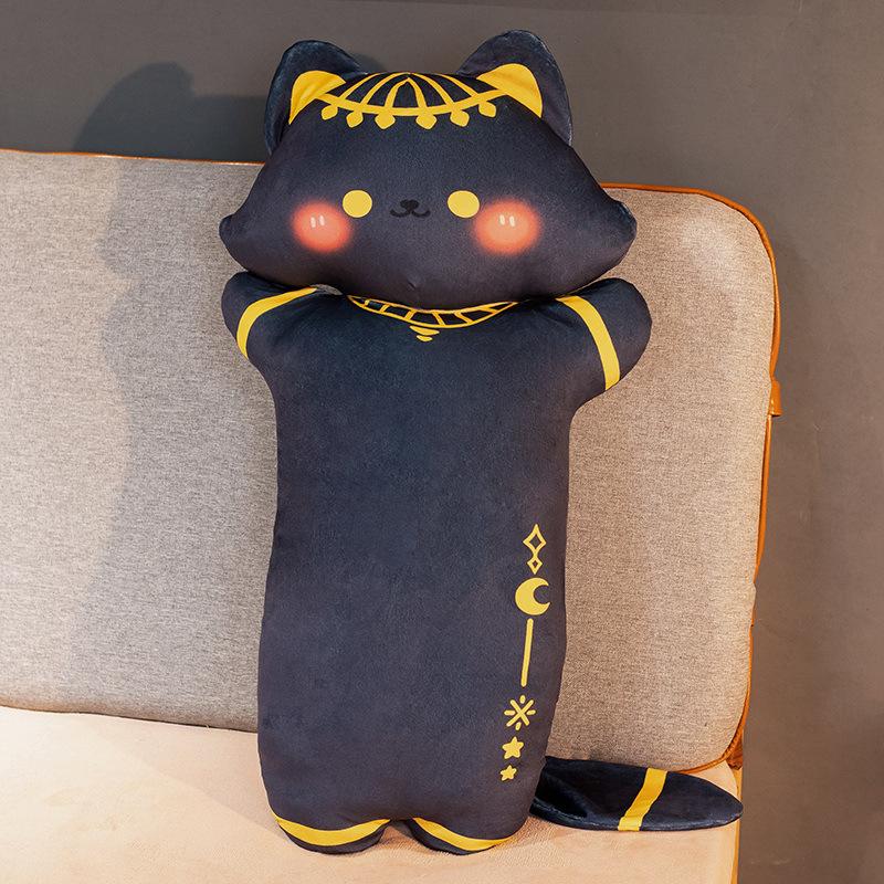 Cute Cat Long Throw Pillow Plush Toy Doll Cat Doll Home Sofa Pillow Rag Doll