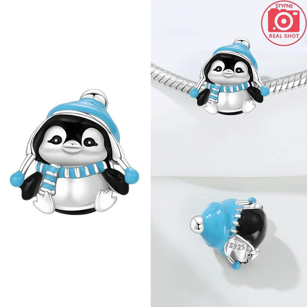 Original Charm Copper Penguin Blue Zircon Rabbit Koala Animals Beads Fit Bracelet Accessory Gift Jewelry Diy Women