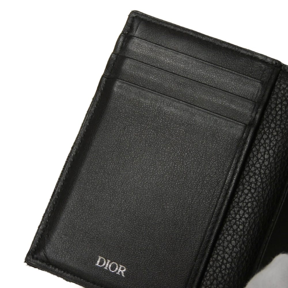 Used 10656 Saddle Vertical Card Holder 2ADCH169YKS_H03E 7946 Logo Metal Oblique Jacquard Black Men's from Japan