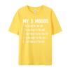 Casual My Five Moods Funny Snarky Printed Short Sleeve Christmas Tees Latest Round Neck Cotton Fabric Tops Shirt Unisex Tshirts