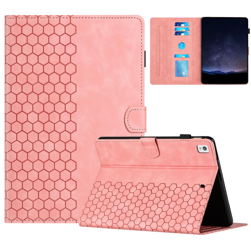 For Samsung Galaxy Tab A7 Lite 8.7-inch T220/T225 Case Honeycomb Printed Leather Tablet Cover with Card Slot