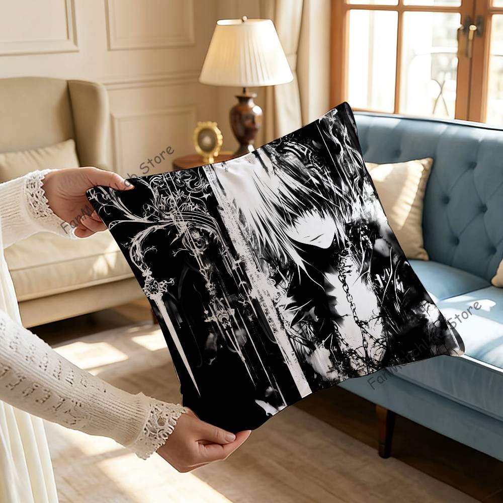 Gothic Cyber Sigil Cross Eyes Printed Pillow Cover Cushion Case Simple Sofa Pillow Case No Pillow Core