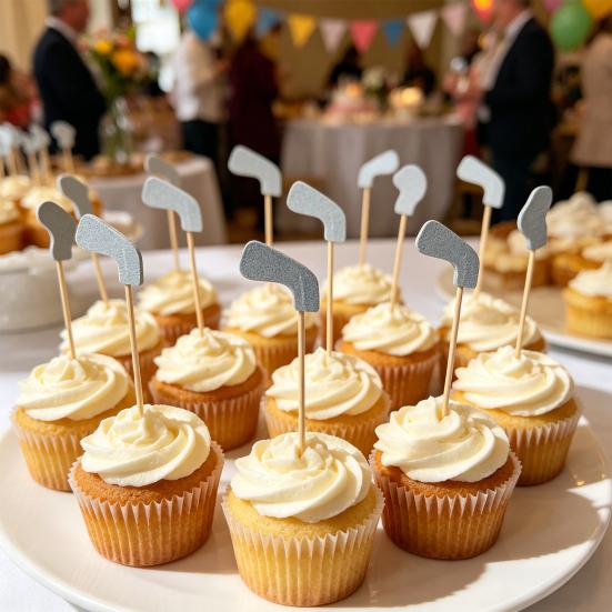 100/200Pcs Golf Club Cocktail Picks Decorative Bamboo Skewer Sticks Party Buffet Cupcake Food Fruit Drink Appetizer Sticks
