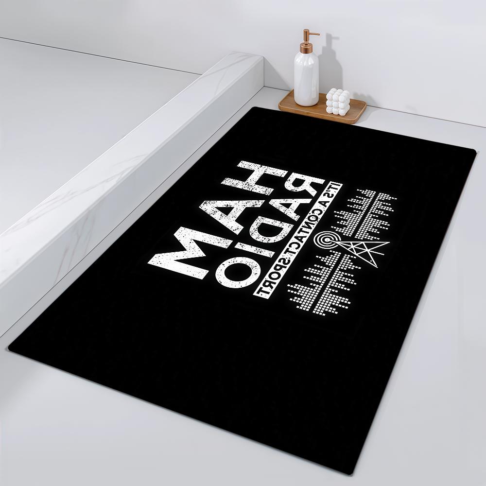 

Door Mat Bedside Entrance Bath Floor Decoration Corridor Logo Radio Door Mat Carpet Living H-Ham Room Balcony 40cm x 60cm
