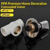 Water Flow Control Stop Valve Dark 1/2 Threaded PPR Cross Wheel Slow Opening for Home Plumbing Replacement