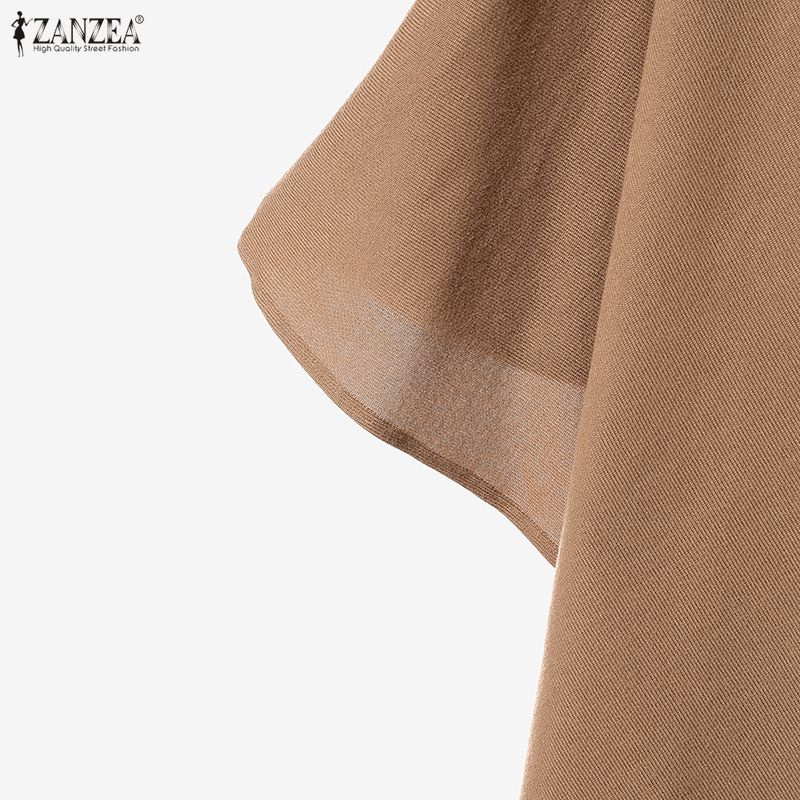 ZANZEA Women 3/4 Sleeve Asymmetrical Blouse And Long Pants Breathable Casual Two Piece Suit Sets