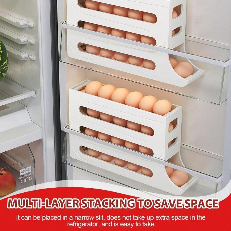 Eggs Refrigerator Holder - Automatic Rolling Refrigerator Egg Organiser, Space Saving Egg Dispenser Holder