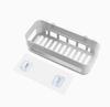 Wall Mounted Storage Basket Organizer for Bathroom Shower Caddy with Drainage Holes and Adhesive Hooks for Easy Installation and Space Saving
