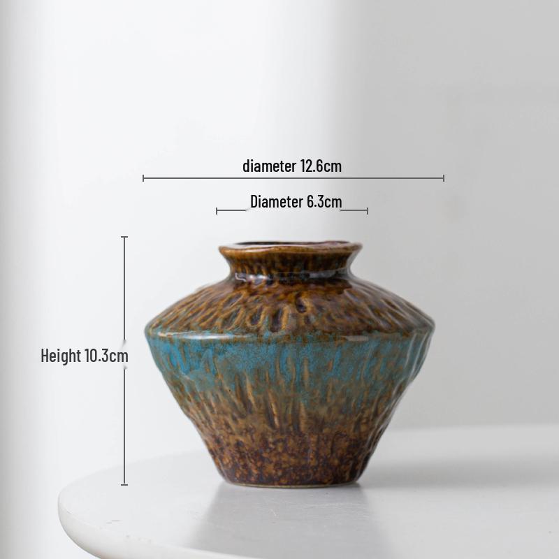 Retro Chinese Ceramic Vase: Elegant Flower Insert for Living Room, Dining Table, Hotel, and B&B Decor