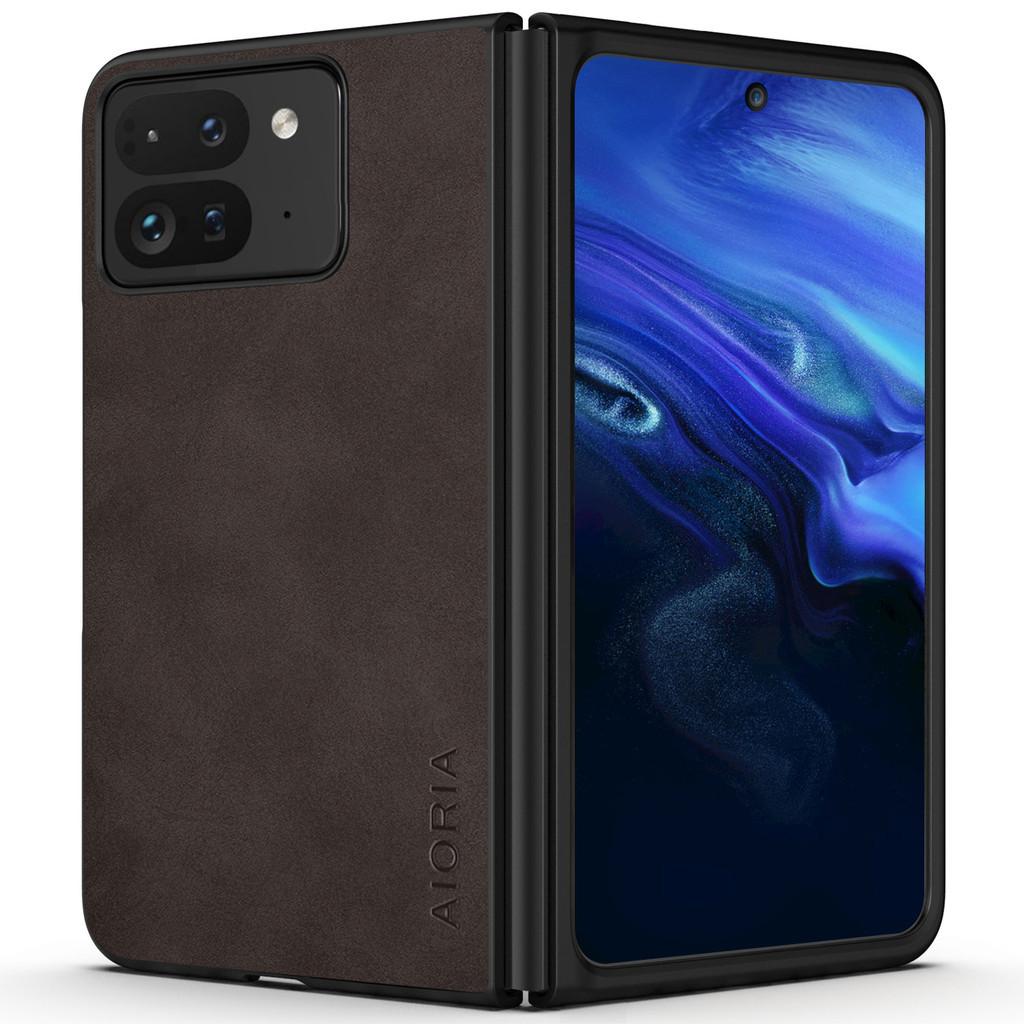 

Чехол для Google Pixel 9 Pro Fold Роскошный чехол из искусственной кожи для Google Pixel 9 Pro Fold Чехол Google Pixel 9 Pro Fold кофейный