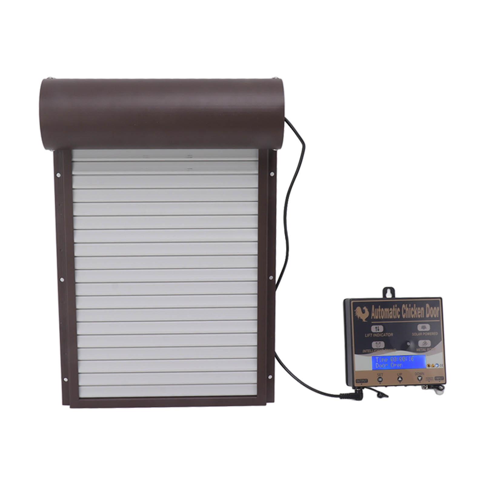 

Автоматическая дверь курятника на солнечной энергии Автоматический открыватель двери курятника с датчиком света, таймером, пультом дистанционного управления коричневый