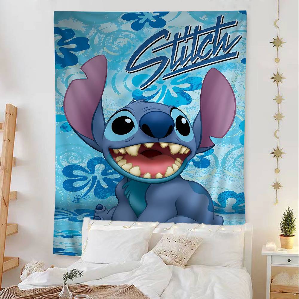 Cartoon Cute SStitchs Printed Large Wall Tapestry Indian Buddha Wall Decoration Witchcraft Bohemian Hippie Wall Art Decor