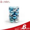 Set of 16 Painted Christmas Ball Ornaments - 4cm, 6cm, 8cm - Shiny Decorative Hanging Baubles