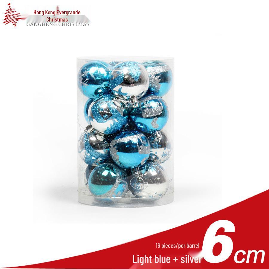 Set of 16 Painted Christmas Ball Ornaments - 4cm, 6cm, 8cm - Shiny Decorative Hanging Baubles