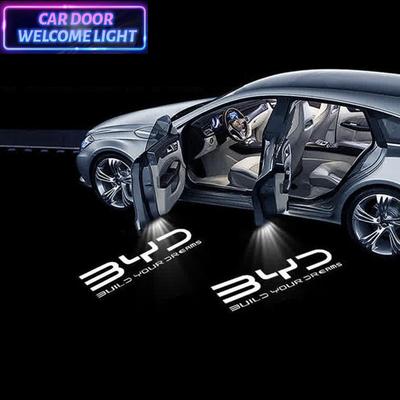 2PC Wireless Led Car Door Welcome Laser Projector Logo Shadow Night Light Car Styling Courtesy Lamp Car Accessories Kits For BYD