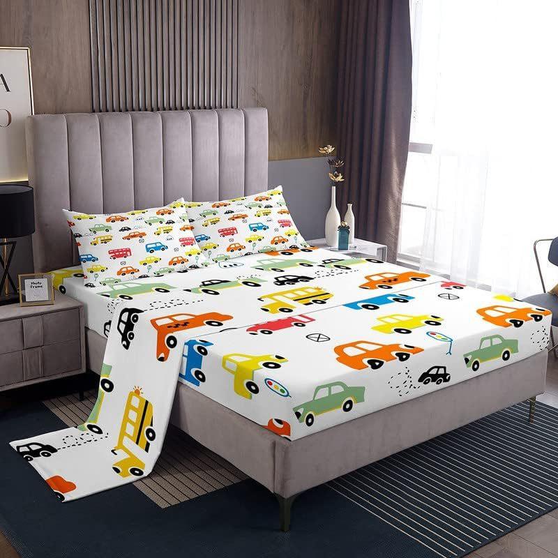 Wild Animal Camping Pattern Bed Hat Four-Piece Bedding Set Bedroom Dormitory Bedding Decoration