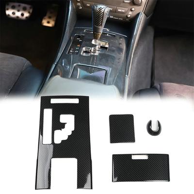 4Pcs Interior Gear Shift Cover Carbon Fiber Look Trim For Lexus IS250 IS350 2006-2012