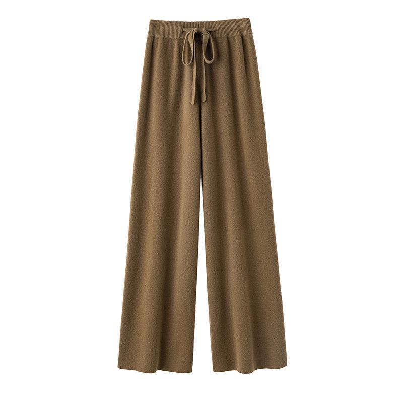 

100% Australian Wool Wide-Leg Women s Extra Long Straight-Leg Cashmere Knit Pants for Autumn Winter 2XL