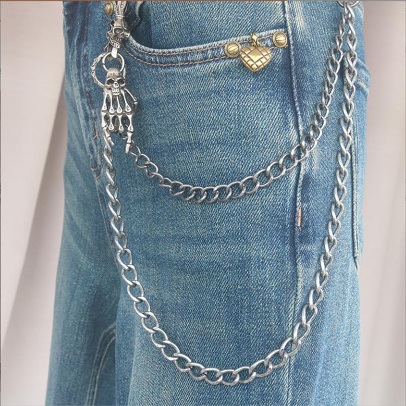 Skull Pendant Chain On The Jeans Pants Women Punk Keychains For Men Egirl eBoy Harajuku Grunge Accessories