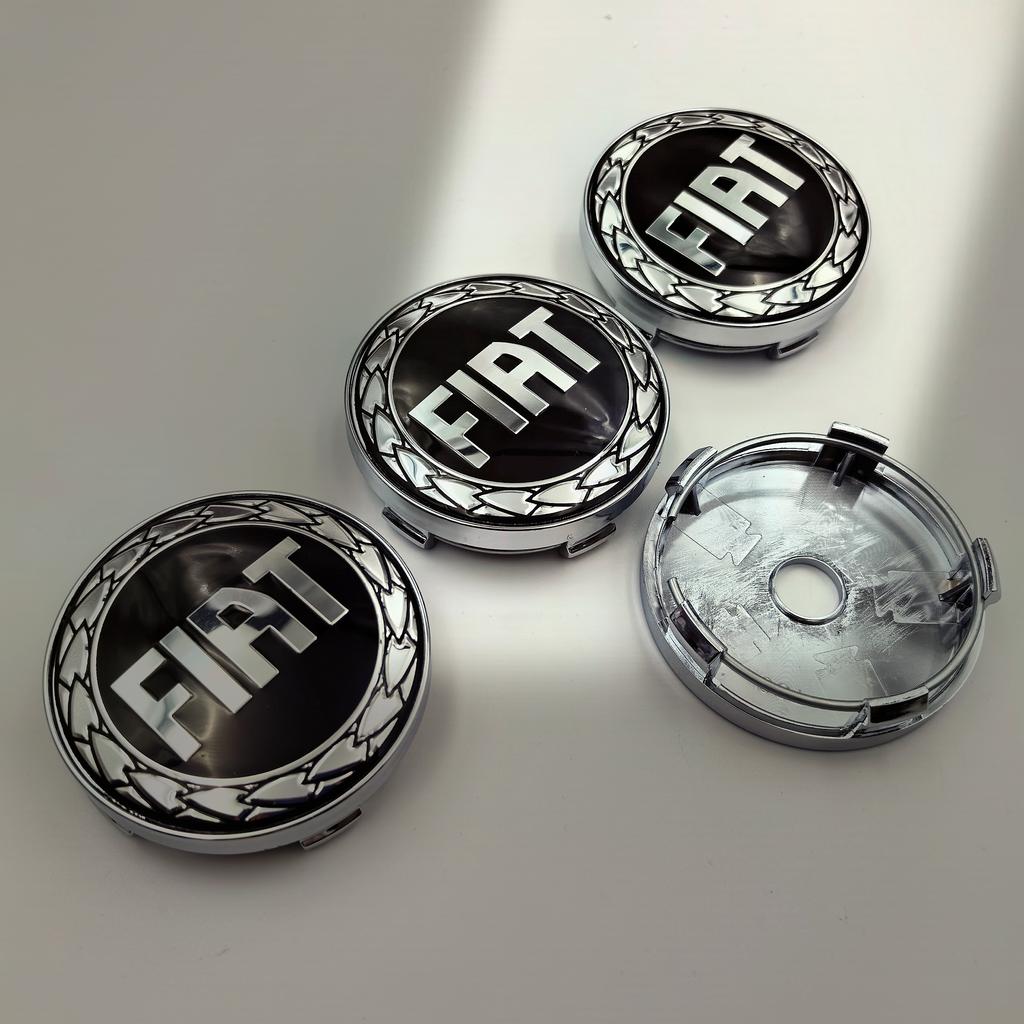 4 ks 60mm logo Fiat Krytky středů kol odznak-Prachotěsné kryty pro Fiat 500 124 125 Punto Bravo Stilo Panda Abarth-Emblémy na ráfky