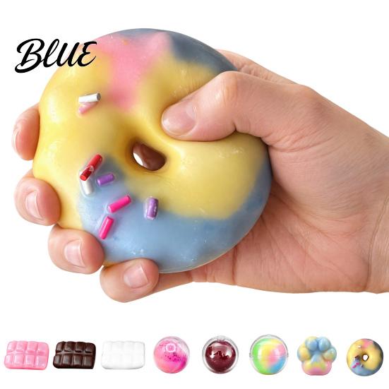 Flexible Squeeze Toys for Entertainment Crispy Donut Fidget Toy Crackle Ball Squishy Sensory Stress Portable Fidgets Focus Relief Cute Doughnut