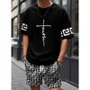 3D Summer Men's Short Sleeve Suit Fashion Street Short Sleeve Shorts