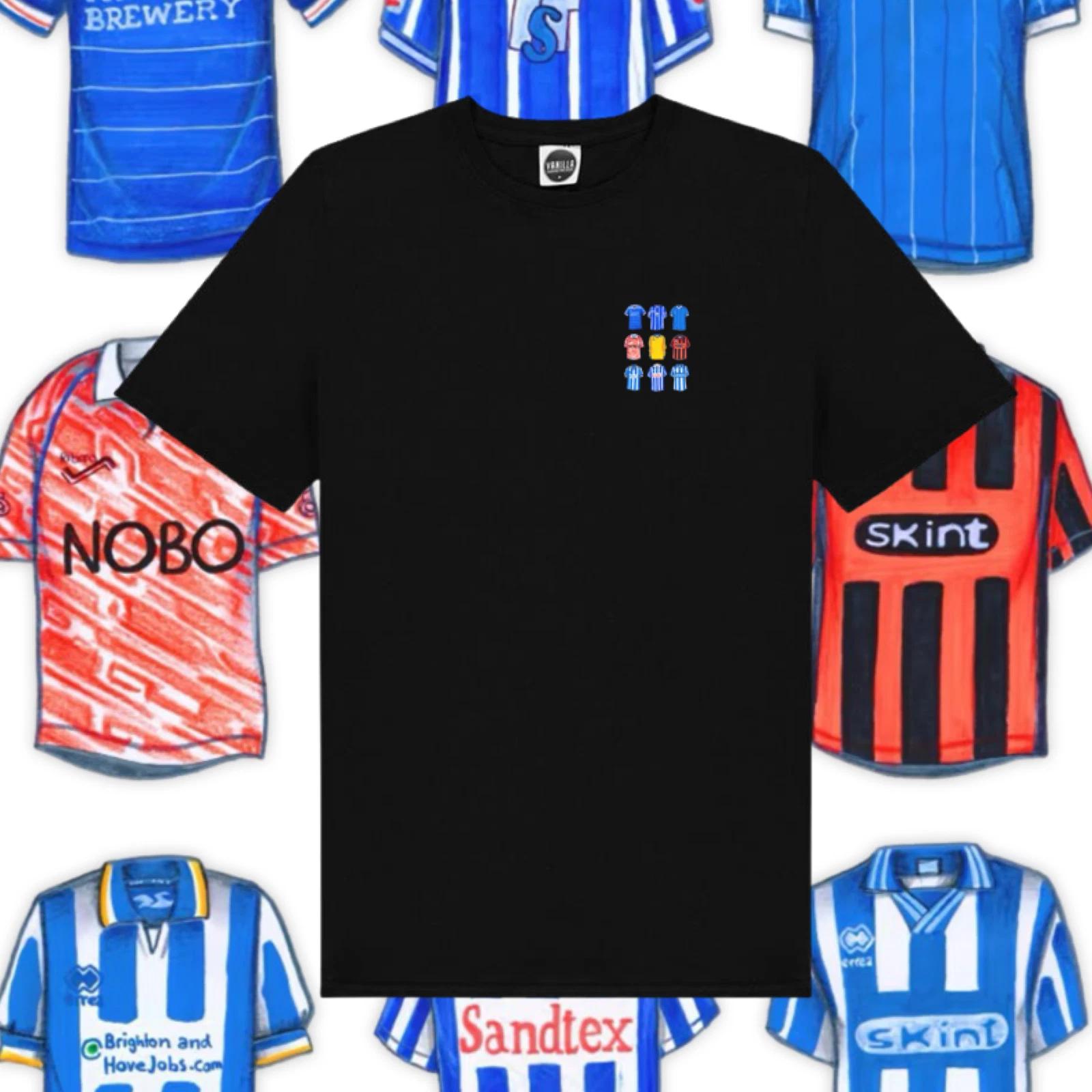 Brighton & Hove Albion FC T-Shirt. Shirts Of The Past Shirt Style Shirt Fan Art L