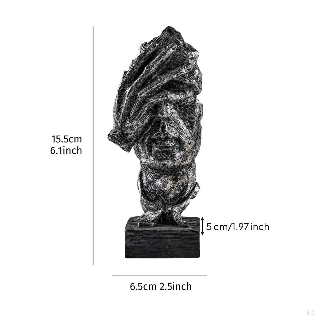 Tabletop Abstract Human Face Sculpture | Textured Carved Look, Sculpture, for